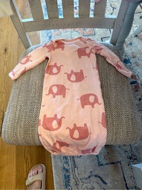 Carter's Light Pink Baby Sleep Gown with Darker Pink Elephant Print